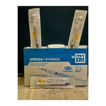 1 Cc Enjektör Iğneli Turuncu Uç 25g 0,50x25mm 100 Adet