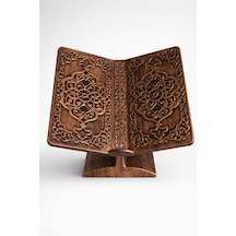 Masaüstü Rahle Klasik Desenli Kur An-ı Kerim Rahle - Bronz