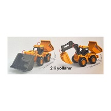 Kırılmaz Oyuncak Buldozer Kepçeli Kum Kamyonu Iş Makineleri 2 Li Gönderim Çocuk Mühendisliği