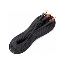 Powermaster Pm-1841 Siyah 2 Rca Erkek + 3.5 Mm Stereo Erkek Gold Uç 10 Metre Ses Kablosu