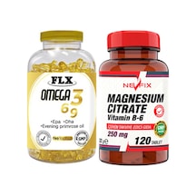 Omega 3-6-9 Balık Yağı 180 Softgel & Nevfix Magnesıum Cıtrate Vitamin B-6 120 Tablet