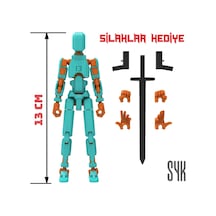 Robot 13 Dummy Turkuaz Turuncu Tüm Eklemleri Hareketli Aksiyon Figürü Oyuncak