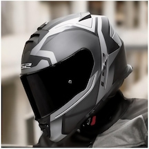 Ls2 Storm 2 Faster Full Face Motosiklet Kaskı Şeffaf + Siyah Vizörlü Mat Titanyum