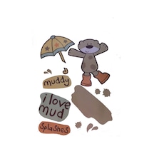Sıa Duvar Süsü (Sticker) Çamurlu Ayı Desenli Pvc Sıa Duvar Süsü (Sticker) Çamurlu Ayı Desenli Pvc