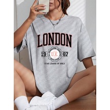 Noıssey Urban Pop Graphic Kadın Tişört Koleksiyonukod 5149 Gri