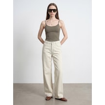 Dilvin 72323 Lyocell Karışımlı Wide Leg Jean-taş