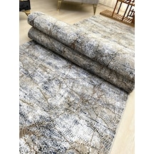 Premium Gri Kahve Kaymaz Tabanlı Kesme Yolluk Koridor Mutfak Salon Halısı Yüksek Kalite