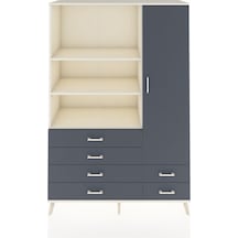 Hyperion Dolap 7 Raflı 6 Çekmeceli Tek Kapaklı 132x44x195 Aytaşı-antrasit/antrasit Antrasıt/antrasıt