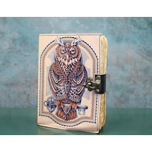 Baykuşlu Deri Defter Çok Renkli