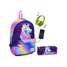Coral High Renkli Unicorn Okul ve Günlük Çanta Seti