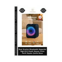 Özel Üretim Bluetooth Hoparlör Rgb D13 Siyah Seyyar Ürün Parti Eşyası Çanta Boyu