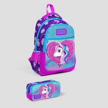 Mor Pembe Unicorn Desenli Çok Renkli
