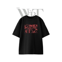 Thewert Goz Kafatasi Korku Tasarım Baskılı Ünisex Siyah Oversize T-shirt