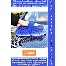 Ergonomik Oto İç Dış Bakım Temizlik Çizilme Önleyen Özel Püskül Premium Araba Yıkama Eldiveni 2 Adet