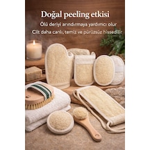 8 Parça Doğal Bakım Full Set - At Kılı Vücut & Yüz Fırçası + 6 Farklı Kabak Lifi Kese Spa Paketi