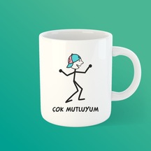 Çok Mutluyum Bardak Kupa