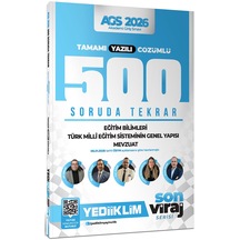 Yediiklim 2026 Yeni Ags Son Viraj Serisi Eğitim Bil.-türk Milli Eğitim Sistemi-mevzuat Tamamı Yazılı Çözümlü 500 Soruda Genel Tekrar Kampı