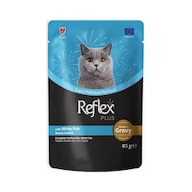 Reflex Plus Beyaz Balıklı Gravy Soslu Ve Et Parçacıklı Yetişkin Kedi Yaş Maması 85 Gr
