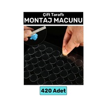 Premium Cam Metal Plastik Ahşap Mermer Çift Taraflı Şeffaf Nano Yuvarlak Montaj Macunu 420 Adet