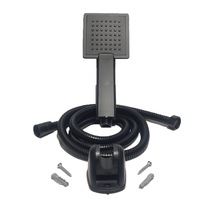 Armoni Kare Siyah Mafsallı Duş Seti - Hanging Shower Set Siyah