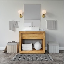 Banyo Paspası Siyah Beyaz Baskılı 50x80 Püsküllü Polyester Kaymaz Beyaz - Siyah