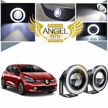 Renault Clio 4 Uyumlu, Universal Mercekli Led Sis Farı, 76mm Beyaz Renk