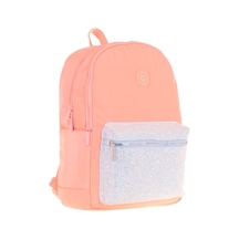 Kaukko Bright Kız Çocuk Taşlı Somon Üç Bölmeli Okul Çantası - K1810 Somon