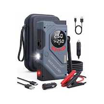 Mayaglory Şarjlı 4'ü 1 Arada Akü Takviye Cihazı Jump Starter Ve Taşınabilir Hava Kompresörü - Type-c Powerbank, Sos Led Fener Ve Taşıma Çantalı