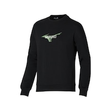 Mizuno Mızuno Graphic Crew Erkek Sweatshirt Siyah