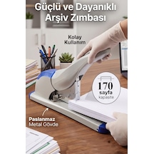 Büyük Boy Zımba Makinesi 1 Adet Kangaro Ds-23s20fl Arşiv Tipi Zımba Makinası 170 Yaprak Kapasiteli Büro Zımba Teli Kollu