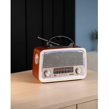 Astraltech Bluetooth Radyo Ahşap Eskitme Tasarım Fm Am Sw