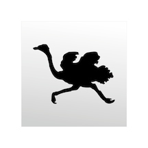 Folyo Sticker Deve Kuşu 30cm Uzunluk Siyah