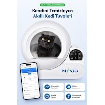 Akıllı Otomatik Kedi Tuvaleti, Wifi Ve Bluetooth Kontrollü Ve Ir Güvenlik Sensörlü, Koku Giderici Karbon Filtreli - Uygulama İle Kontrol Edilebilir