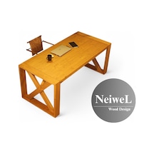 Neiwel Diaz Doğal Ahşap Ofis Ve Çalışma Masası x 100 x 260 Açık Ceviz