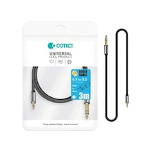 6.5mm To 3.5mm Aux Jack Ses Kablosu Jak Dönüştürücü Gitar Amfi Hoparlör Bağlantı Kablosu 3 Metre