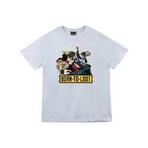 Stoned&Fame Unisex Beyaz Pubg Baskılı T-shirt Beyaz