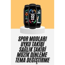 Mey İthalat M6 Akıllı Bileklik Siyah Adımsayar Spor Takibi Android Ve İos Uyumlu