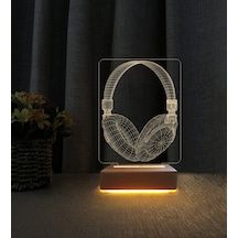 Kulaklık Lamba 3d Led Masa Lambası Doğum Günü Hediyesi Lamba