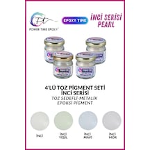 4'lü Sedefli Metalik Toz Pigment Boya Seti İnci Serisi/ Epoksi Pigment / Epoksi İçin / Pearl