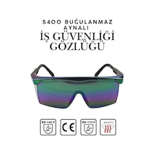 S400 Kulak Ayarlı Buğulanmaz İş Güvenliği Gözlüğü - Gökkuşağı Koruyucu Gözlük Çizilmeye Dayanıklı