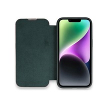 Apple iPhone Uyumlu,  14 Pro Kılıf Dolpin Kapaklı - Koyu Yeşil