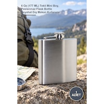 1 Adet Paslanmaz Çelik Matara 6 Oz 177 Ml Tekli Mini Boy, Paslanmaz Flask Bottle Seyahat Dış Mekan Kullanımı
