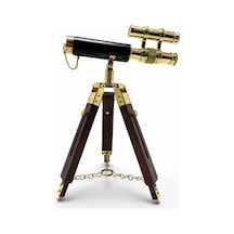 Pirinç Tripod Teleskop Dekoru Ahşap Ayaklı Nı5392b