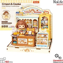 Rolife Dg177 Kurabiye Dükkanı Cookii Bunny's Cookie Shop Dıy Minyatür Maket Model Set Mini Dollhouse 3d Model Kit Detaylı Dekoratif Hobi Seti 3d Puzzle Tiny House