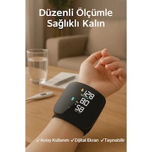 Dijital Türkçe Bilekten Tansiyon Ölçme Aleti Otomatik Tansiyon Ölçer Renkli Akıllı Lcd Sesli Uyarı