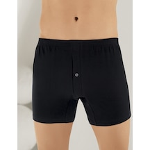 6 Lı Paket Şahinler Penye Erkek Boxer Siyah Me010