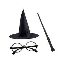 Harry Potter Şapkası Gözlük Ve Asa Cosplay Parti Doğum Günü Cadılar Bayramı Seti 1450