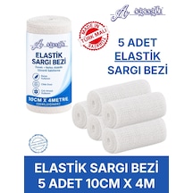 5 Adet Elastik Sargı Bezi 10cm X 4m Gerildiğinde Tek Tek Paketli, Vücuda Uyumlu Esnek Medikal Gazlı Bez
