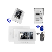 Powermaster Görüntülü Kapı Zili Intercom 2 Dairelik Diafon Kablosuz Gece Görüşlü Şifreli Çipli Kapı Zili İki Daire