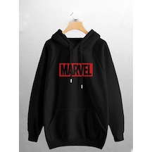 Macklin Unisex Kadın Erkek Marvel Baskılı Sweatshirt Siyah Mck0786 Siyah